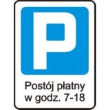 D-44 Strefa parkowania. Oznacza wjazd do strefy płatnego parkowania. W strefie zabroniony jest postój pojazdu bez wniesienia opłaty, z wyjątkiem pojazdów osób / jednostek, dla których ustalona została zerowa stawka opłaty, i postoju pojazdów komunikacji publicznej na wyznaczonych dla nich miejscach