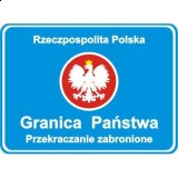 F-2 Przekraczanie granicy zabronione. Informuje, że ruch przez granicę jest zamknięty