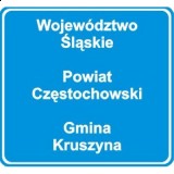 F-3 Granica obszaru administracyjnego. Znak F-3 z napisami 